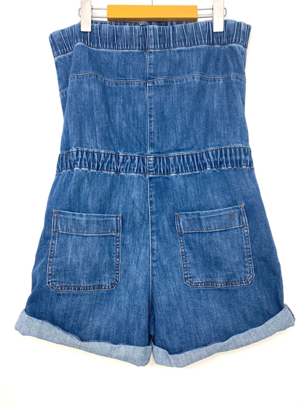 Anthropologie Pilcro Strapless Denim Romper Medium Blue Wash Cotton M Boho - Picture 4 of 15